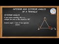Exploring Interior and Exterior Angles of a Triangle
