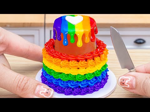 Satisfying Miniature Rainbow OREO Cake Decorating 🌈 Miniature Rainbow Chocolate Cakes by Lotus Cakes