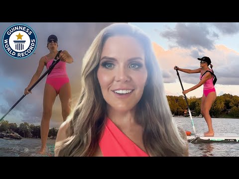 U.S. Mom Completes Incredible Month-Long Paddleboarding World Record - Guinness World Records