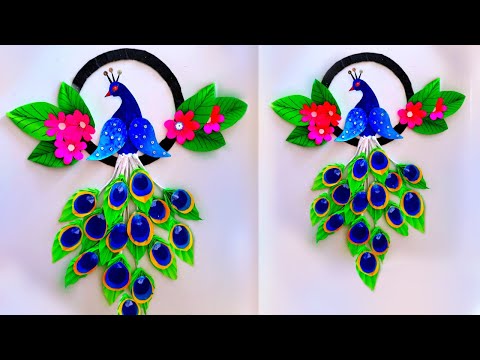 how to make beautiful wall decoration peacock craft with paper / art and craft / peacock craft