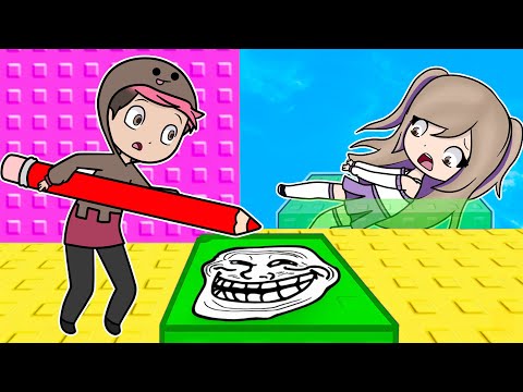 DIBUJO para TROLLEAR a mi NOVIA en la TORRE  TROLL en ROBLOX🤣