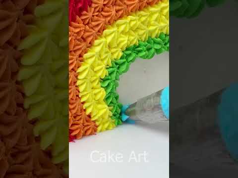 Beautiful Rainbow Cake Decorating Idea