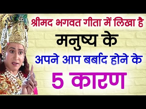 मनुष्य के बर्बाद होने के 5 कारण गीता में लिखा है | manushya ke barbad hone ke panch Karan | GitaSaar