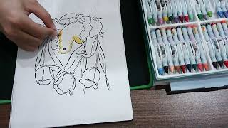 Coloring Picture Of Ducklings Hatching Under The Flowers 1