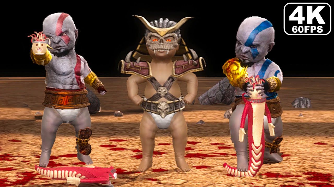 Mortal Kombat Kratos Babality On All Characters 4K 60FPS