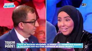 French guy vs muslim woman: "I'm not the one disguised as a Bedouin from the 8th century."