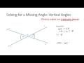 Solving for Missing Angles in Vertical Angles