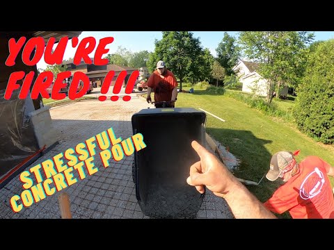 Big concrete driveway in the hot sun, shorthanded, tempers fly!