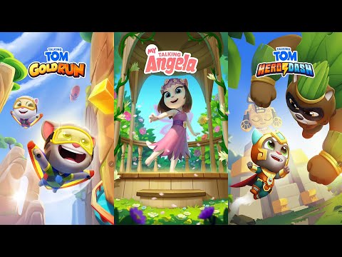 Talking Tom Gold Run vs My Talking Angela vs Talking Tom Hero Dash super fun Ep4466