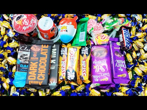 Satisfying video Asmr lollipops candy and chocolate gummy candy unboxing video Asmr.