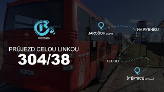 [RAYFI & BUS] [EX] Průjezd celou linkou 304-38 - Jarošov, Louky → Štěpnice, Za Alejí