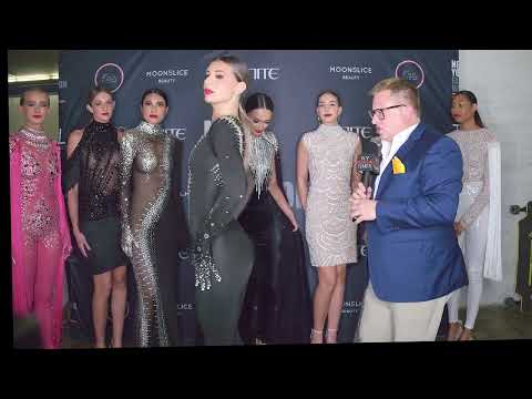 Models in Artheartsfashion NYFW interviewed wearing "For the Stars Fashion House"