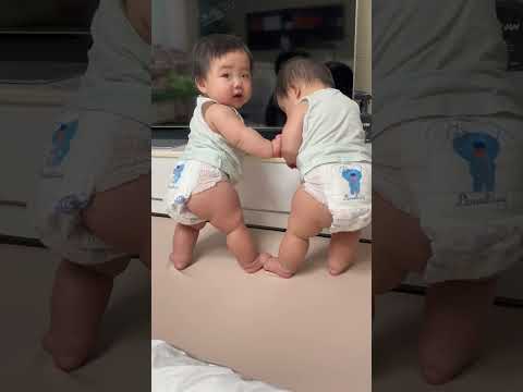 일어는 나는데 앉는 방법을 몰라요🤣 #쌍둥이육아 #쌍둥이 #baby #cute #cutebaby #육아일기