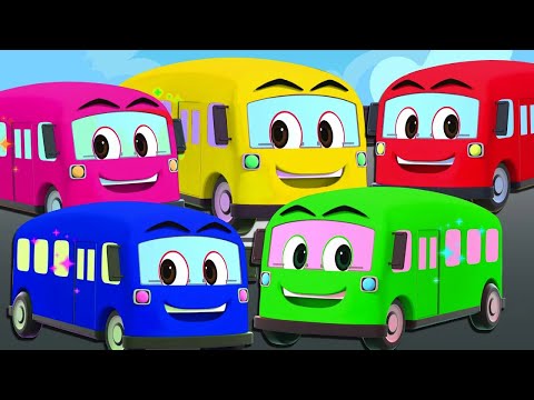 🚌 Five little busses + More 3D Songs For Kids