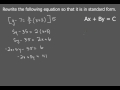 Converting Point Slope to Standard Form