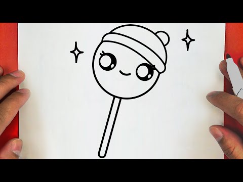 HOW TO DRAW A CUTE CHRISTMAS CANDY, STEP BY STEP, DRAW Cute things