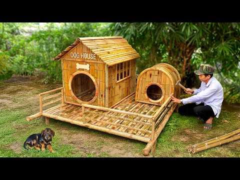 Build stylish and eco friendly dog house from bamboo