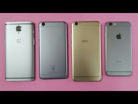 (ENGLISH) ViVo V5 vs One Plus 3 vs ViVo Y55L vs iPhone 6 Comparison - Smartphone Battle - Ultimate Comparison