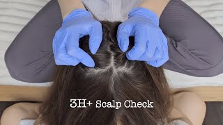 ASMR Scalp check 3 hours+ for sleep, relaxation, and focus - no talking