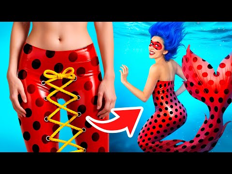 Vampira e LadyBug / Da Nerd a Bellissime Sirene/ Come Diventare una Sirena!