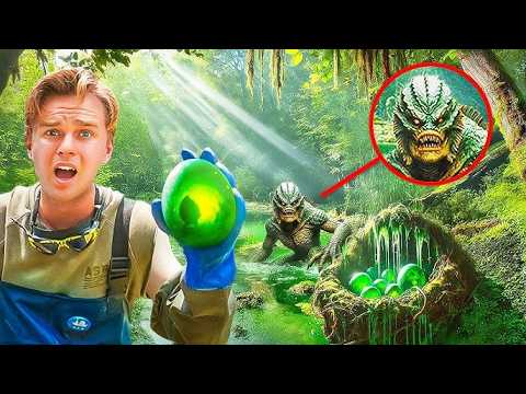 100 Hours Hunting POND MONSTER and ALIENS! EGGS, CAVES and MORE (Ultimate Survival Movie!)