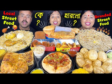 LOCAL vs BRANDED Food Challenging Video with Punishment Mio amore vs Dominos Pizza, Wow Momo🤮Mukbang