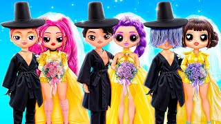 K Pop Demon Hunters! Huntrix and Saja Boys Wedding! DIYs for Dolls