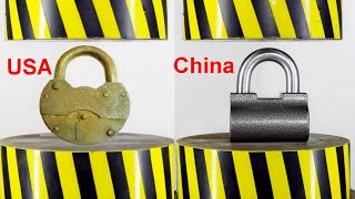 HYDRAULIC PRESS VS PADLOCKS USA AND CHINA
