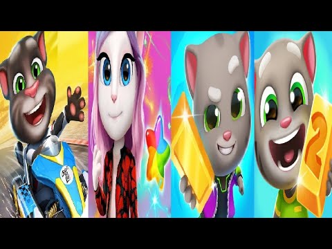 TALKING TOM GOLD RUN 1VS 2 VS Talking Tom Karting  TALKING ANGELA COLOR SPLASH Android Gameplay