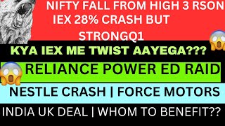 NIFTY FALL WHY?💥IEX SHARE NEWS💥RELIANCE POWER NEWS NESTLE NEWS FORCE MOTORS