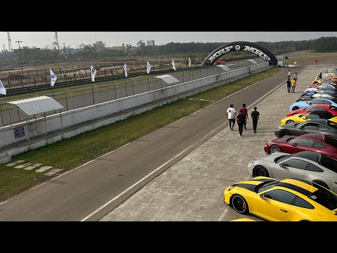 Longest lineup of supercars ever in Madras International Circuit #chennai