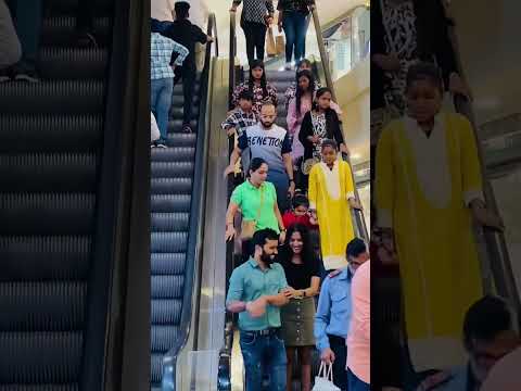 10m ❤️Prank on cute boy ?escalator funny video ?reaction viral #prank #cuteboy #prank #viral