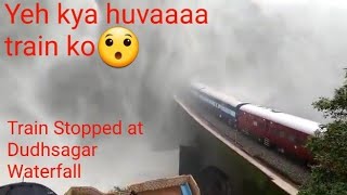 Train Stop At Dudhsagar Waterfall Goa.|indianrailway |konkanrailway |train| dudhsagarwaterfall |rail