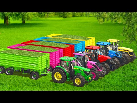 TRANSPORTING, HARVESTING SPINACH & LOAD WITH TRACTORS & NEW HARVESTERS - Farming Simulator 25