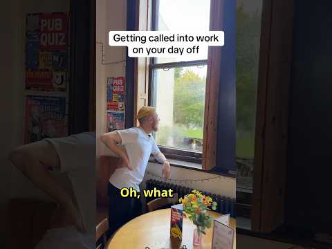 Getting called in to work on your day off #comedy #hospitality #bartender #work #service