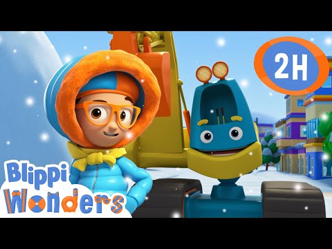 Snowy Excavator Song | Blippi Wonders | Moonbug Kids - Play and Learn