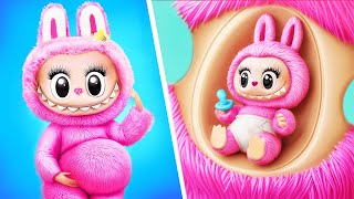 ¡La Muñeca LABUBU se Convirtió en Mamá! Manualidades para LOL OMG