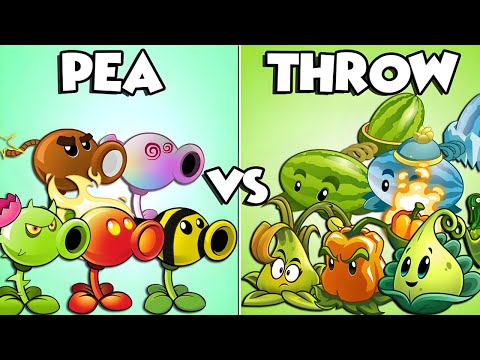 Team PEA vs THROW Plants Power-Up! in Plants Vs Zombies 2