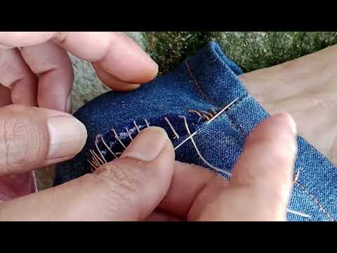 Great tutorial on sewing down torn pants