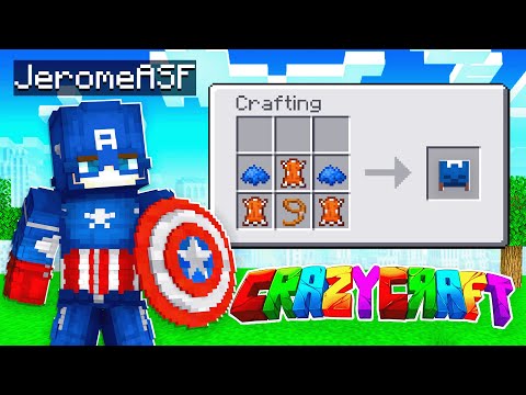 Crafting CAPTAIN AMERICA In Minecraft Crazy Craft