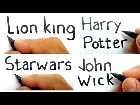 compilation movie , how to turn words : LIONKING , HARRY POTTER , STARWARS , JOHN WICK into cartoon