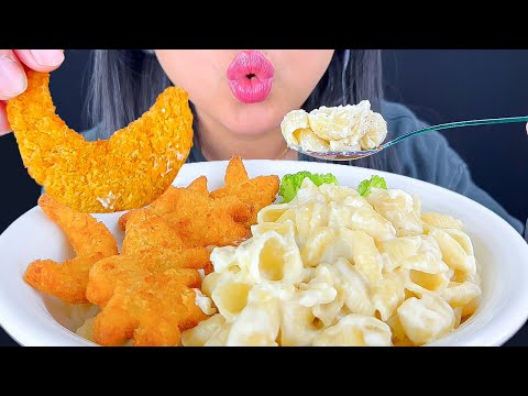 ASMR SHELLS & CHEESE PASTA RONI AND CHICKEN NUGGETS (REQUESTED)