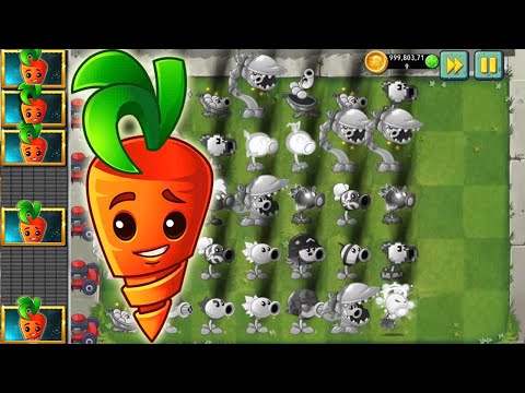 Pvz 2 survival Endless - All Plants & Intensive Carrot Vs All Zombies