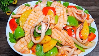 cách làm MỰC XÀO CHUA NGỌT giòn ngon không bị bỡ món ngon cho bữa cơm gia đình 