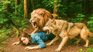 The brave animals together saved the poor woman from danger.