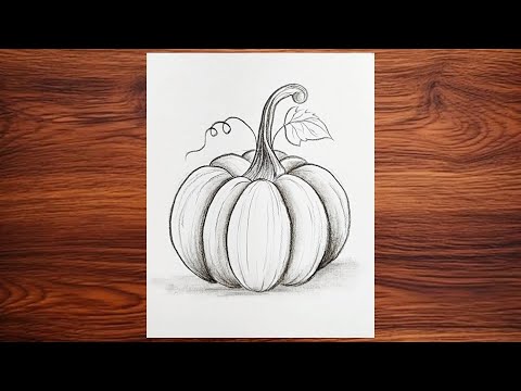 How to draw a pumpkin | Easy pencil sketch of Pumpkin