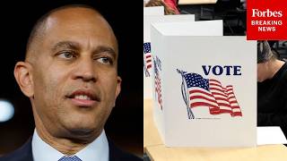 YouTube video thumbnail: Hakeem Jeffries Pressed on 400 Cases of Noncitizen Voting in New Jersey Between 2023 and 2024