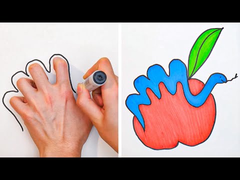 ¡Ideas de dibujo a mano RÁPIDO que puedes crear en 1 SEGUNDO!