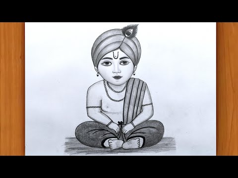 How to make easy krishna drawing I krishnabhagwan drawing| Chitra | krishna drawing