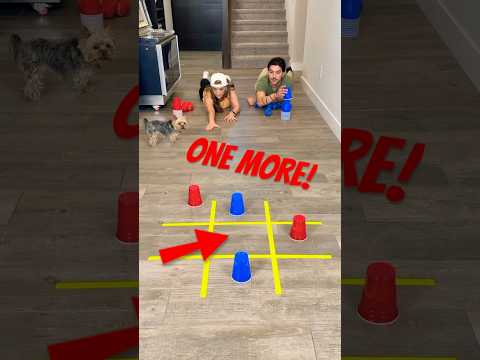 Tic Tac Toe Cup - Avoid the Pup 🐶 #familygames #challenges #funtimes #games #shortsvideo
